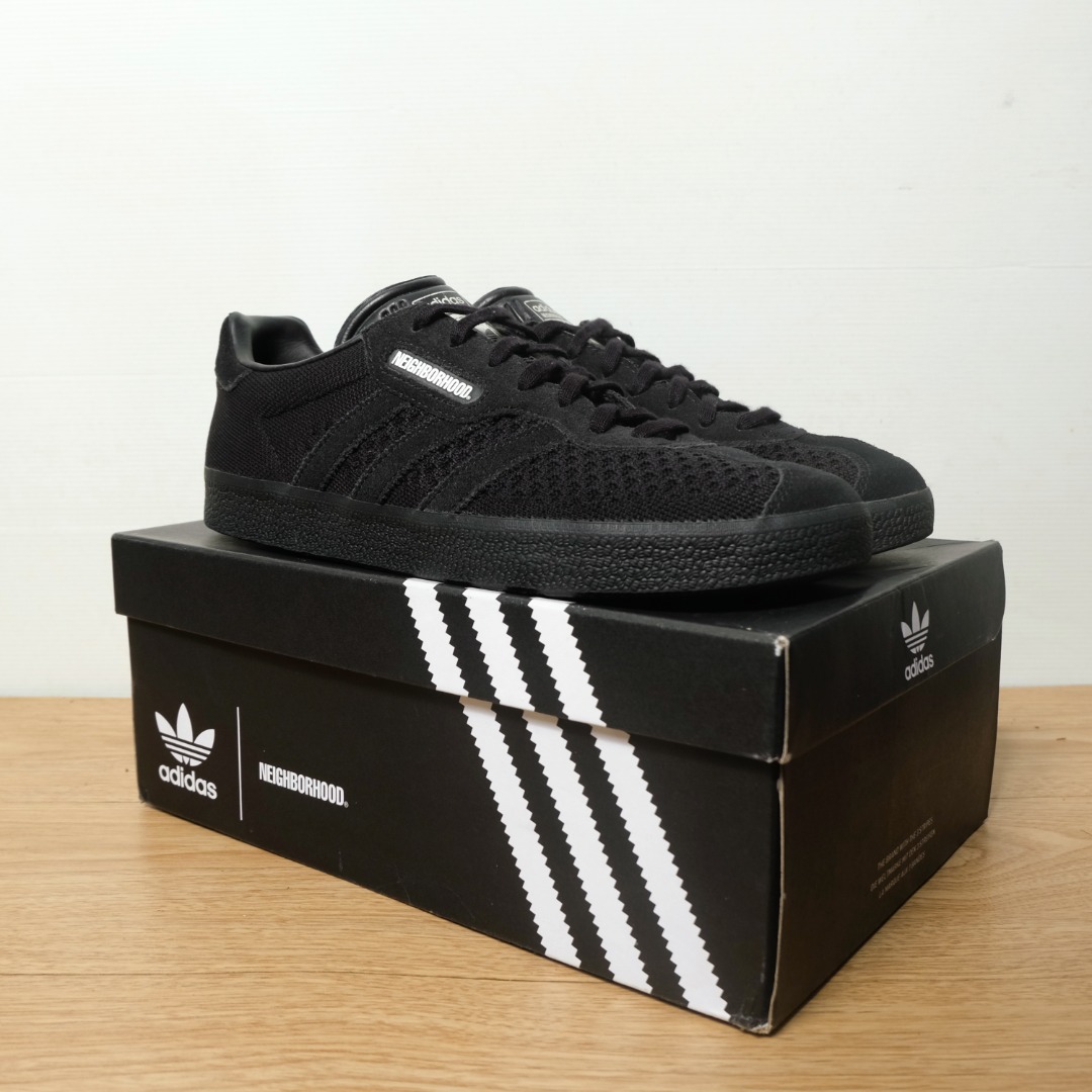 Adidas Gazelle Super x Neighborhood NBHD Triple Black, Fesyen Pria ...