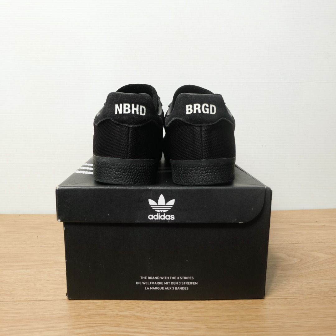 Adidas Gazelle Super x Neighborhood NBHD Triple Black, Fesyen Pria ...