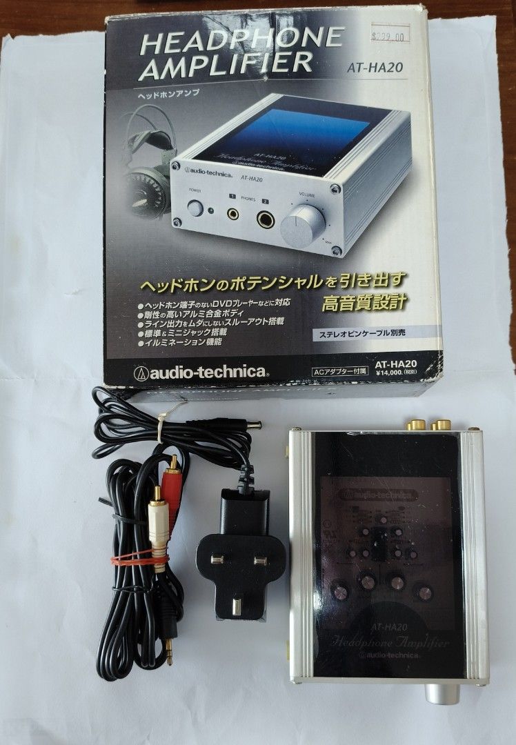 Audio-Technica Headphone amplifier AT-HA20 (Category: Headphones & Headsets) located in Singapore. Submitted by mmilessg (Listing ID 1371952169, Image 2). Description: Seldom used headphone amplifier. kept in storeroom for sometime. Tested,before listing. works perfectly,comes with full accessories & box,as shown on photo. I can post testing video,if you are interested,thanks Price negotiable..