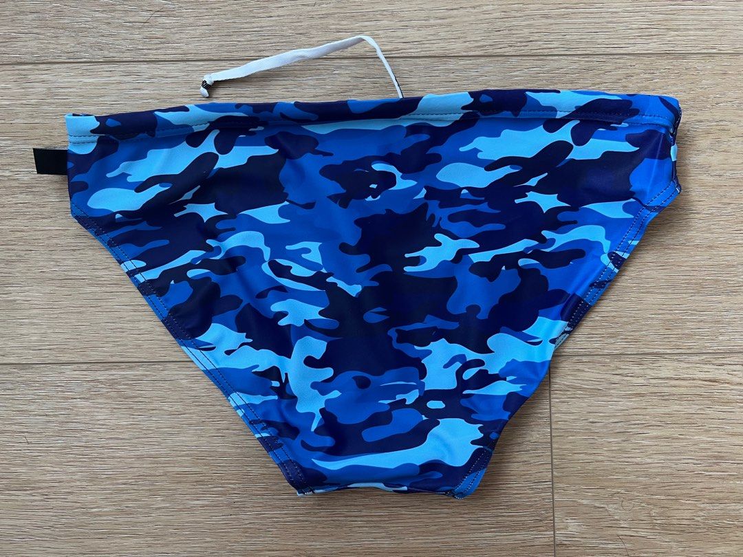 Aussiebum Men Camouflage-Print Swimming Trunk (Category: Other Sports Equipment and Supplies) located in Singapore. Submitted by snapply21 (Listing ID 1371959918, Image 2). Description: Brand new with tag. Tagged S. Nice camouflage print. Double lining .