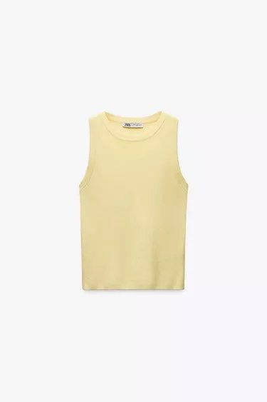 Authentic Zara cashmere top yellow (Category: Sleeveless) located in Cagayan de Oro. Submitted by jcb2017 (Listing ID 1372017631, Image 1). Description: Used twice All of the items listed here were purchased directly from the stores at full price. I am simply decluttering, i do not resell 😅🥰.
