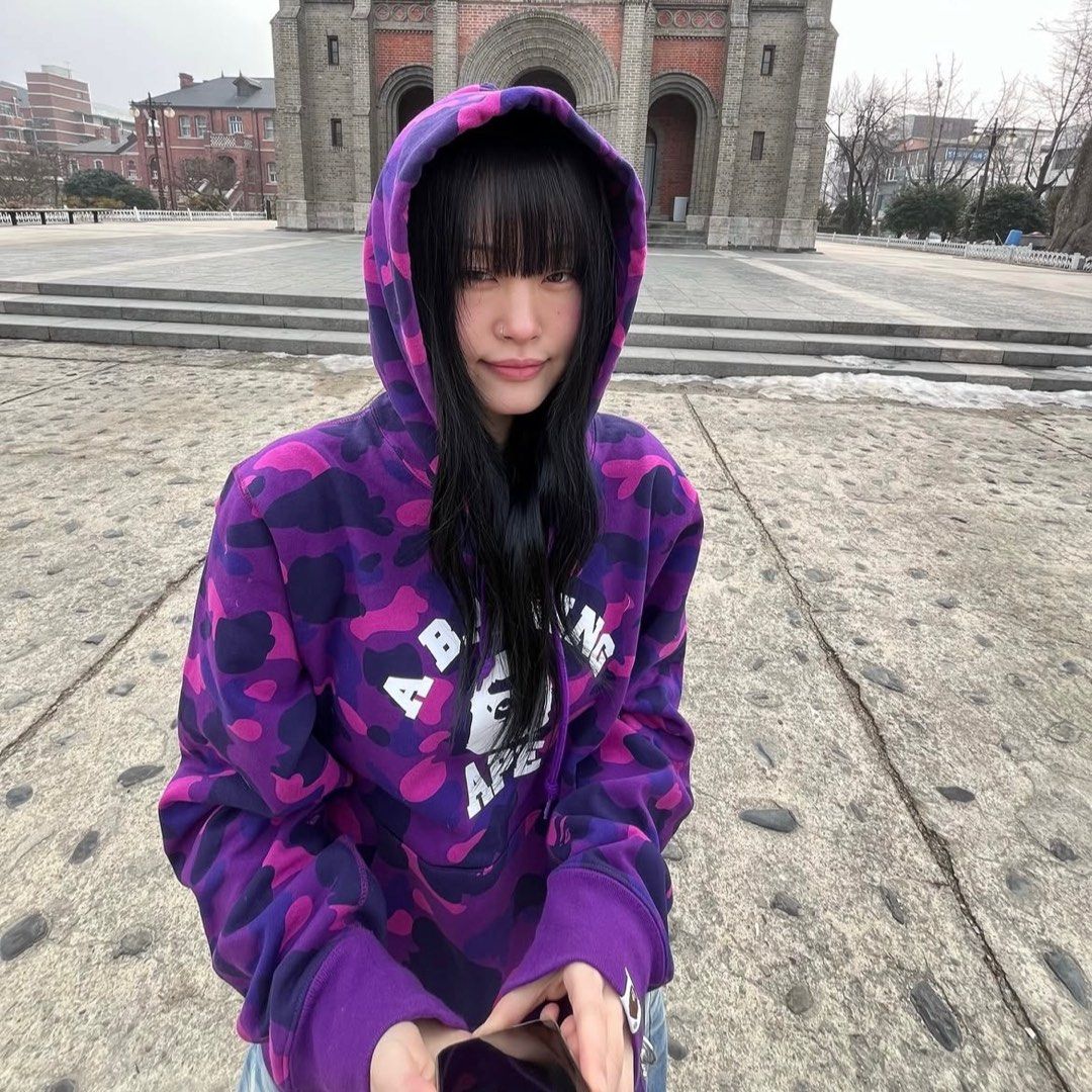 Purple Bape Ape Shark Hoodie A Bathing Ape Color Camo Double Shark