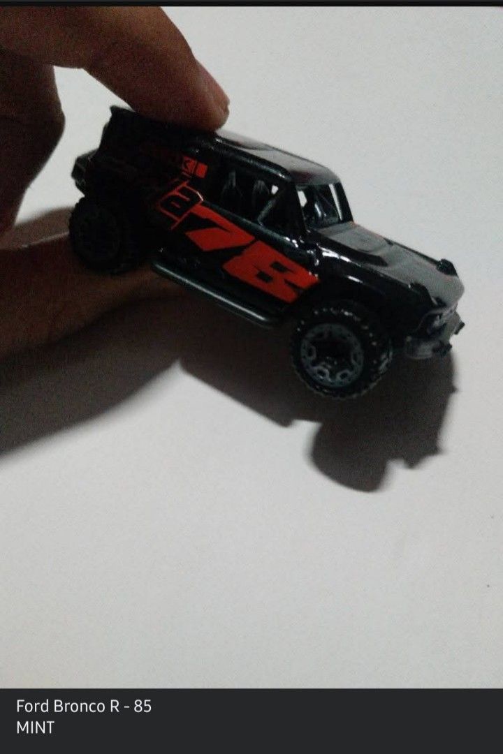 Ford Bronco (Category: Vehicle & Diecast Models) located in Alaminos. Submitted by lets_declutterrr (Listing ID 1371973386, Image 1). Description: 85(+ shipping fee) loose mint can meet up (near Alaminos City) LOC: Alaminos City Pangasinan MOP: Gcash or Go Tyme MOD: LBC branch pickup.