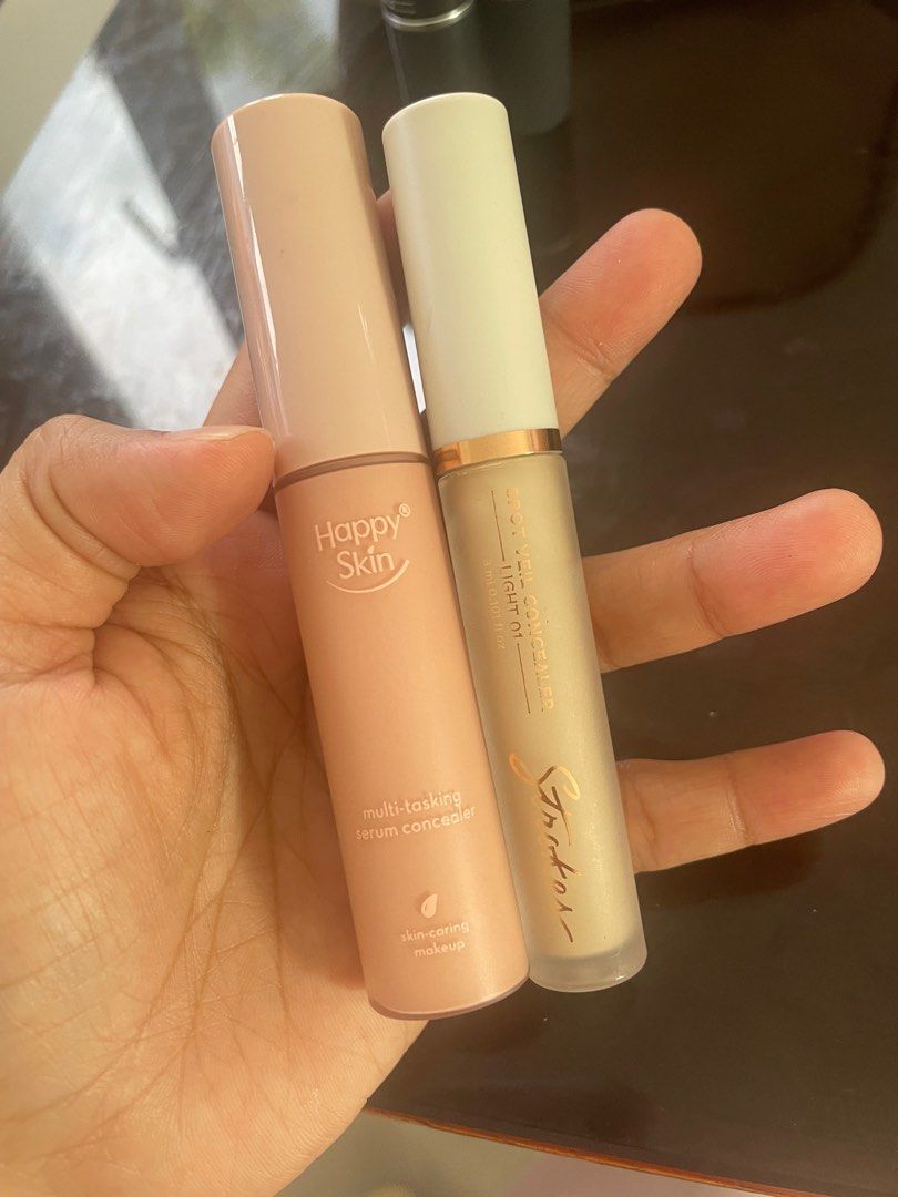 Happy Skin corrector Strokes concealer (Category: Makeup) located in Manila. Submitted by aneajmik (Listing ID 1371994316, Image 2). Description: Swatched only. Bundle only..