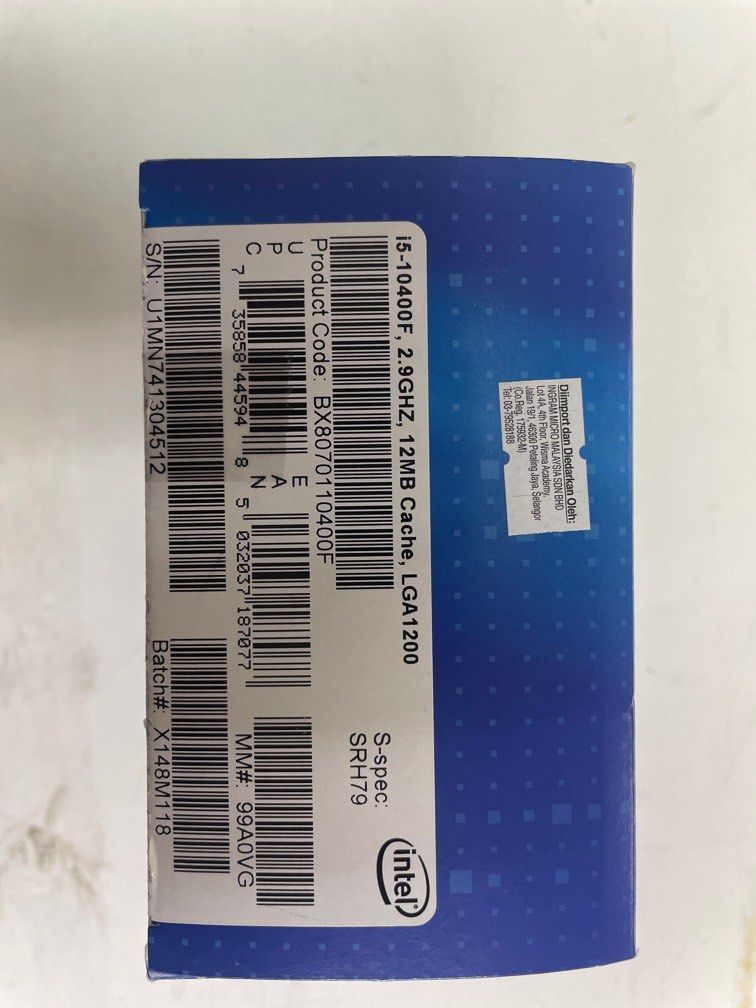 Intel i5-10400F Processor (Category: Computer Parts) located in Kuala Lumpur. Submitted by baohulu88 (Listing ID 1372005361, Image 3). Description: Intel i5-10400F Condition: Brand New COD : South City Serdang .