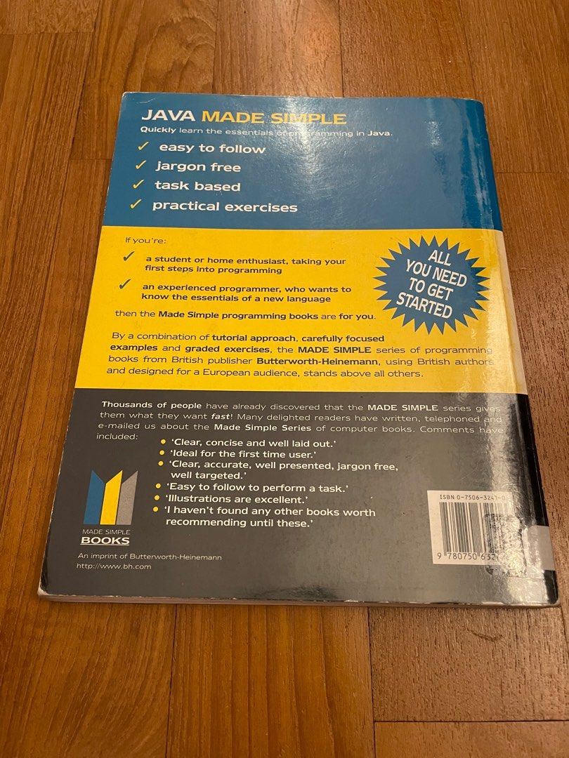 Java Made Simple by Peter McBride (Category: Textbooks) located in Singapore. Submitted by blueswanderer (Listing ID 1371933428, Image 2). Description: Purchase with other books or listings for a better price Can mail @ additional $2.
