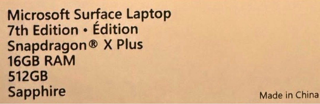 Microsoft Surface Laptop (Category: Laptops & Notebooks) located in Singapore. Submitted by spidyweb (Listing ID 1371907414, Image 2). Description: Microsoft surface laptop Edition 7 Snapdragon X plus processor 16gb Ram and 512gb internal memory Brand new and comes with original box Low ballers wont be entertained Ping me for more details.