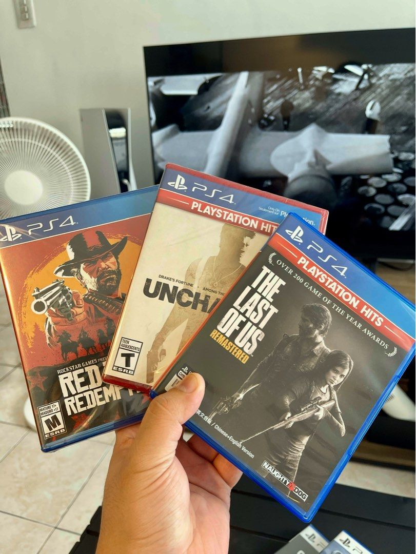 Ps4 Games Brand New Sealed (Category: PlayStation) located in Manila. Submitted by limxander (Listing ID 1371941807, Image 1). Description: For sale only: Playstation 4 Games. Uncharted Collection (Sealed Brand New) Red Dead Redemption 2 (Sealed Brand New) The Last Of Us 1 Remastered (Pass as BN) All complete, 100% working. Asking price: All 3 for 1,995php only (fix) Asking price: All 3 for 1,995php only (fix) Reason for Selling: Decluttering Cou