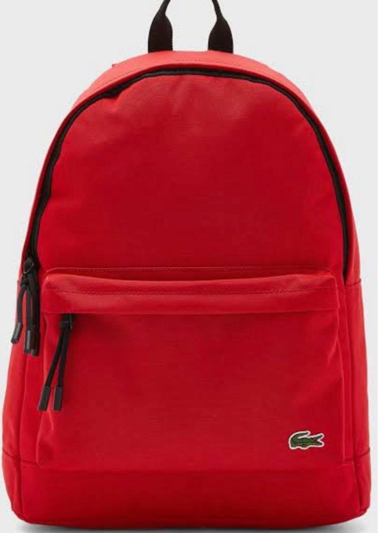 sale!!💯lacoste red bagpack (Category: Luxury Bags & Wallets) located in San Luis. Submitted by scarlet012 (Listing ID 1371907555, Image 2). Description: 💯original 💯original bought in canada lacoste outlet sealed and brandnew with tag and paperbag .