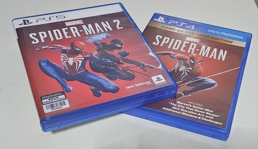 Spider-Man 2 and 1 PS5 PS4 (Category: PlayStation) located in Mandaluyong City. Submitted by ehant.ehant (Listing ID 1372012734, Image 1). Description: Iwas scam. Check my account life and reviews No smudge No scratch Mandaluyong Last Price..