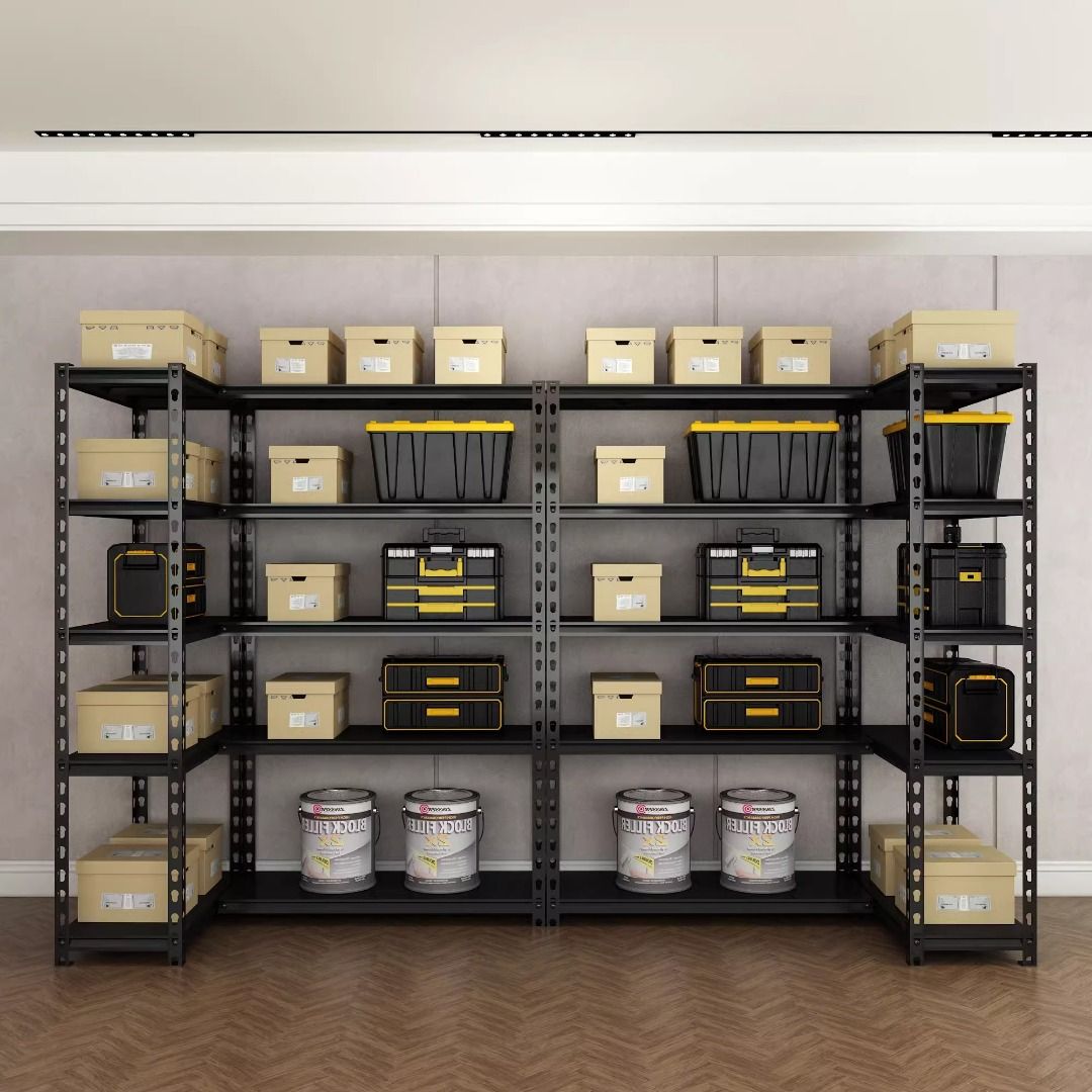 Warehouse shelves, storage racks, multi-level heavy-duty placement ...