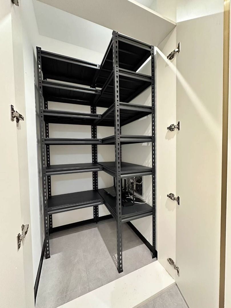 Warehouse shelves, storage racks, multi-level heavy-duty placement ...