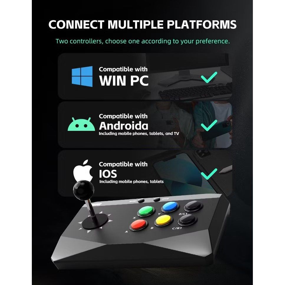 Wireless Arcade Controller (Category: Others) located in Singapore. Submitted by wrkts (Listing ID 1371920006, Image 3). Description: Very lightly use, less than 3 occasions, chuld keep asking to play, I don't want to play, it is best to sell it away to next buyer. Please help me 😅 2 Wireless Arcade Joysticks Suitable for TV PC Phone.