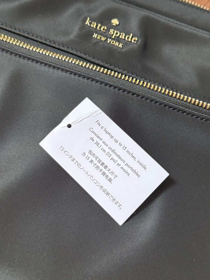 Authentic Kate Spade Chelsea Laptop Sleeve (Category: Shoulder Bags) located in Binangonan. Submitted by jenggayloo (Listing ID 1372207069, Image 3). Description: - With strap. Good as new. No issue. - L 1.9”, H 10.72”, W 14.8” - 100% nylon, smooth PVC trim - Fits largest iPhone, large wallet, iPad, 15” laptop .