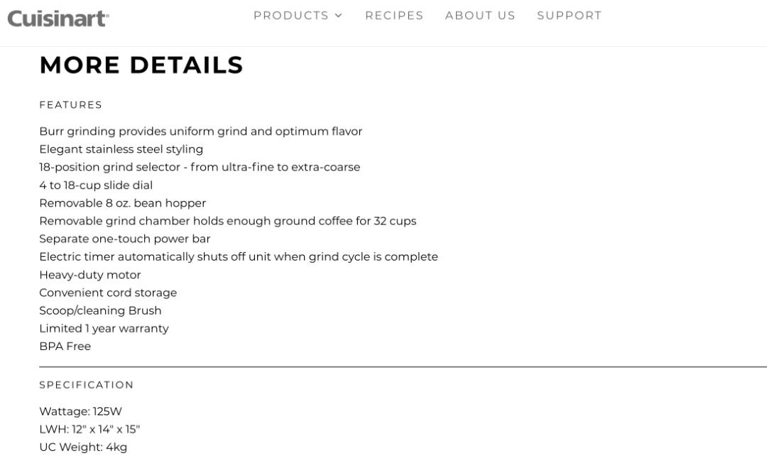 Cuisinart coffee grinder (Category: Coffee Machines & Makers) located in Guiguinto. Submitted by prelovedbytzuyu (Listing ID 1372236965, Image 3). Description: DBM-8 SUPREME GRIND AUTOMATIC BURR MILL Heavy duty Still in good condition Pm for video showing that the unit is working .
