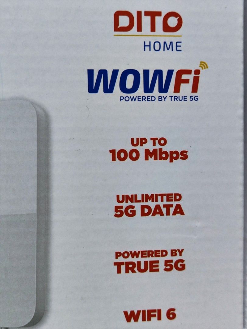 Dito WowFi (Category: Office & Business Technology) located in Las Pinas. Submitted by MJ23Audio (Listing ID 1372134462, Image 3). Description: DITO router 5G with SIM card.