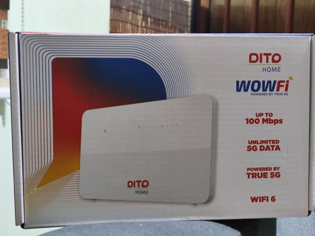 Dito WowFi (Category: Office & Business Technology) located in Las Pinas. Submitted by MJ23Audio (Listing ID 1372134462, Image 1). Description: DITO router 5G with SIM card.