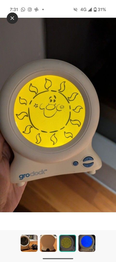 Groclock (Category: Other Kids Furniture) located in Singapore. Submitted by spangled (Listing ID 1372203557, Image 3). Description: lightly used USA plug, needs an adapter, and works perfectly pick up from wilby road in bukit timah.