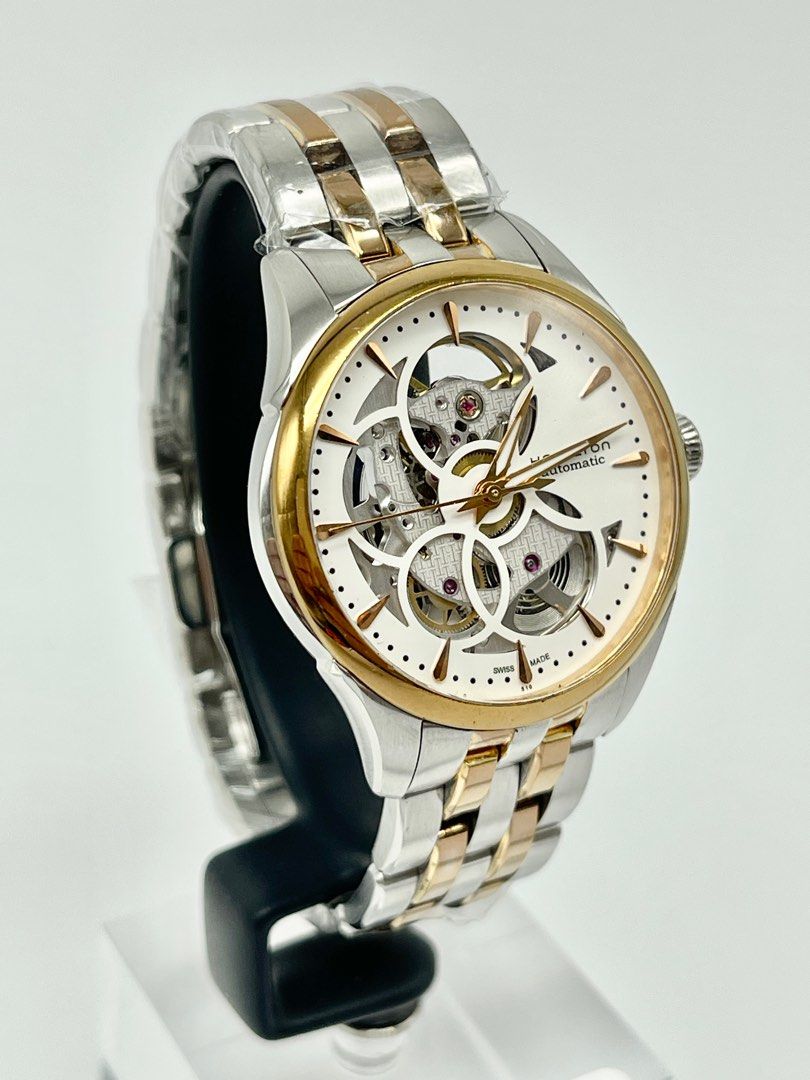 Hamilton Jazzmaster 36 H32425251 Skeleton Dial Two Tone (Category: Luxury Watches) located in Manila. Submitted by _classicwatchcollection (Listing ID 1372127044, Image 3). Description: FS: Hamilton Jazzmaster 36 H32425251 Skeleton Dial Two Tone Php 45,000 Condition: 9/10 Ref: H32425251 Movement: Automatic Case size: 36mm Unit Only. Pm or Contact 09621977434 for inquiries..