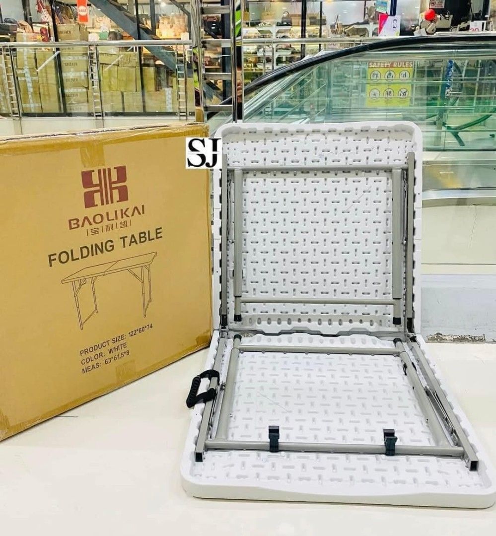 Heavy Duty Folding Table Dining Table Office Table Working Table (Category: Tables & Sets) located in Manila. Submitted by onlineshoppersph (Listing ID 1372157449, Image 2). Description: Sizes: 4ft 1100php 5ft 1350php 6ft 1550php DISCOUNT FOR BULK/WHOLESALE ORDERS‼️ ✅100% Brand New ✅Good Quality Cash On Deliver - Metro Manila - Delivery Fee/Handling Fee shouldered by BUYERS - DF/HF depends on BUYERS Location Thank You.