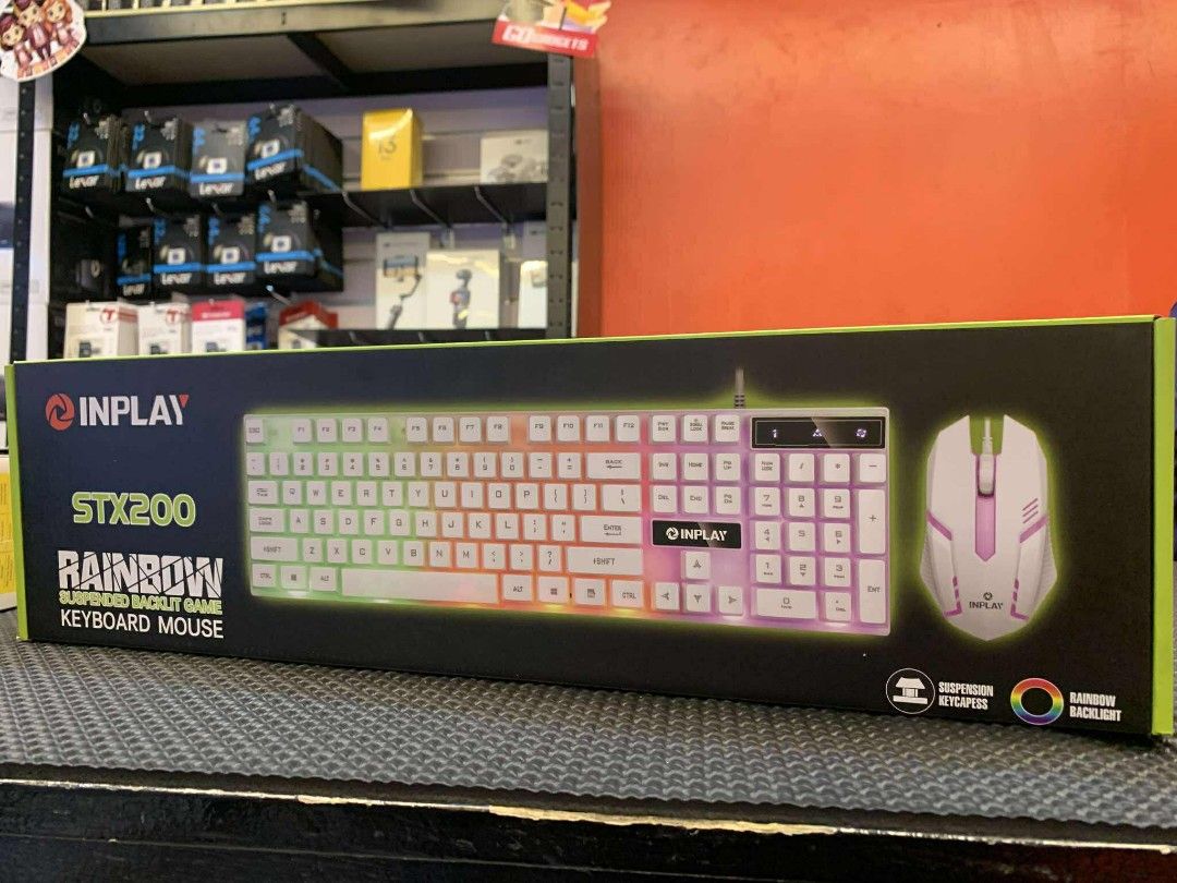 Inplay STX200 Rainbow Backlight Keyboard and Mouse Combo White (Category: Computer Keyboard) located in Makati City. Submitted by slaccessoriesshop (Listing ID 1372234839, Image 2). Description: Inplay STX200 Rainbow Backlight Keyboard and Mouse Combo White 💥 ELECTRONICS, COMPUTER ACCESSORIES AND APPLIANCES 💥 All Items - Original / Brand New / Sealed We issue SALES INVOICE With WARRANTY RECEIPT With TECHNICAL SUPPORT Accepting BULK ORDERS We ar