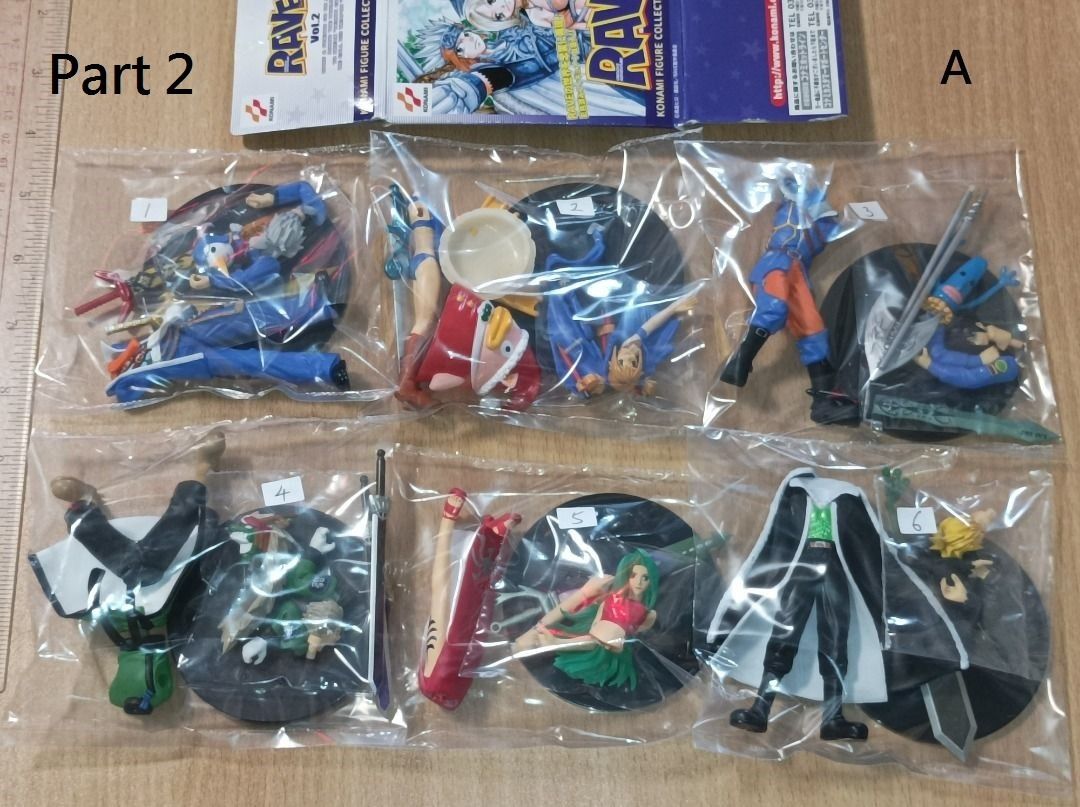 last 90%新(只有1個盒/ 只開袋確定款式) Groove Adventure RAVE Master HQ Konami Figure  Collection P 2 聖石小子Set A x 6款(不散賣)h, 興趣及遊戲, 玩具& 遊戲類-