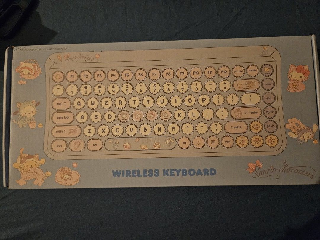 Sanrio wireless keyboard (Category: Computer Keyboard) located in Singapore. Submitted by suja56 (Listing ID 1372244355, Image 2). Description: Brand New Sanrio Keyboard. Won a prize and got this. Never use before and pretty good. Selling at $98.