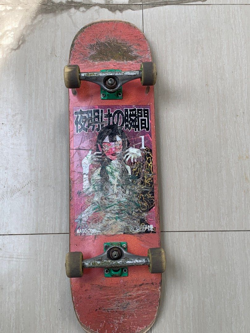 Skateboard Full Set Up (Category: Other Sports Equipment and Supplies) located in Binan City. Submitted by andreiyban83558 (Listing ID 1372105774, Image 2). Description: Deck: MAOD 8.25 Trucks: Tubero 149 Kumander Kobra Wheels: Brains 55mm Bearings: Bones reds Hardware: Diamond supply .