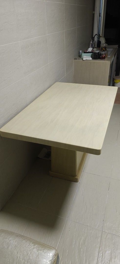 Square marble table (Category: Tables & Sets) located in Singapore. Submitted by malimd43 (Listing ID 1372236623, Image 1). Description: 1. 4 chairs will give away 2. table conditions 9/10 3. price negotiable 4. find your own transportation & manpower collection at 460117.