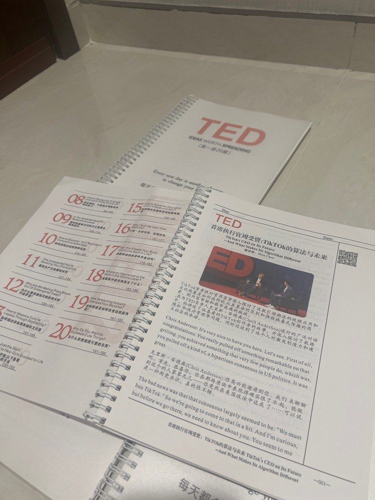 Ted Talk Notes (Category: Everything Else) located in Singapore. Submitted by strudels (Listing ID 1372099310, Image 2). Description: Browse thru once only. Easy to read and there’s a column for note taking. Good for people we are causal reader, secondary student and people who just want to learn english. .