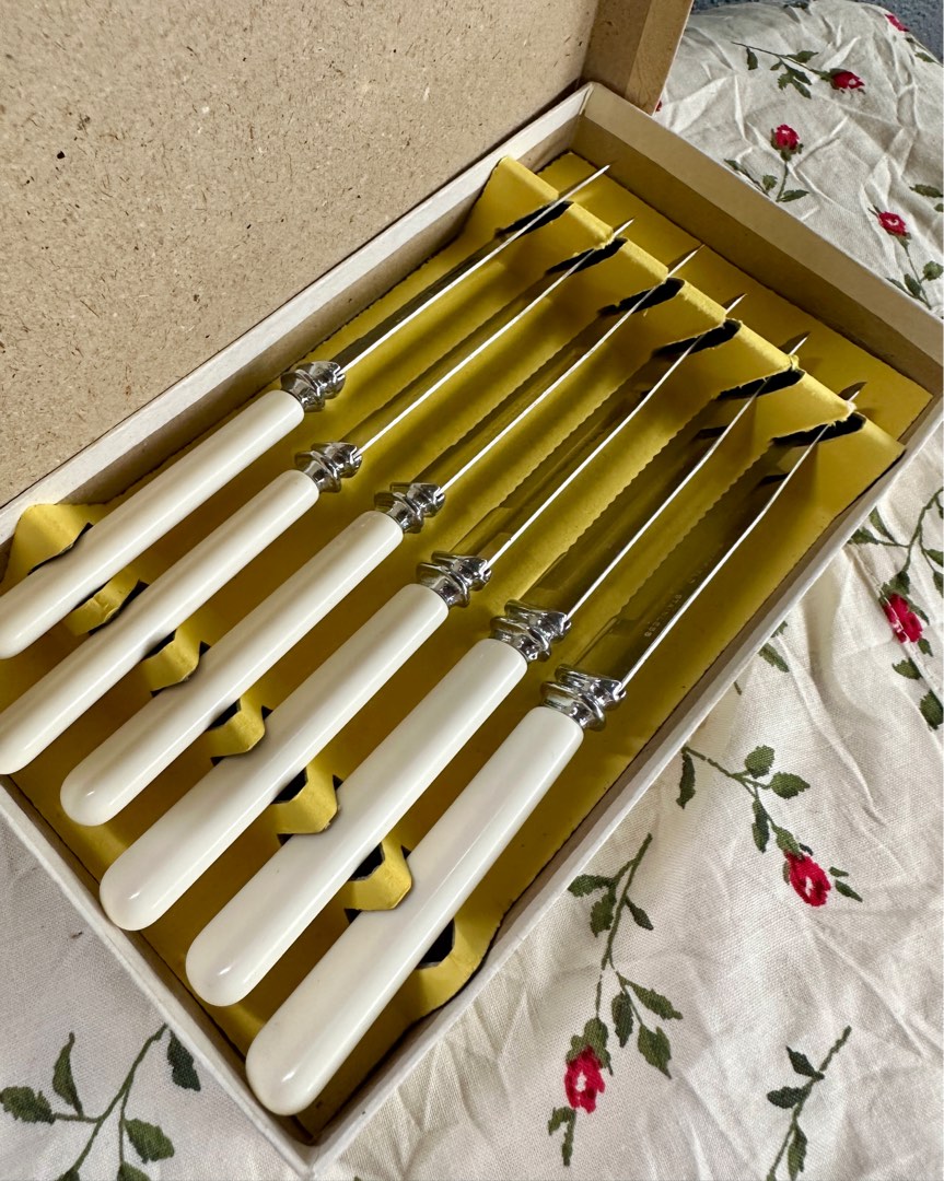 Vintage Sheffield Steak & Cutlery Knife Carving Set England 6 pieces ...