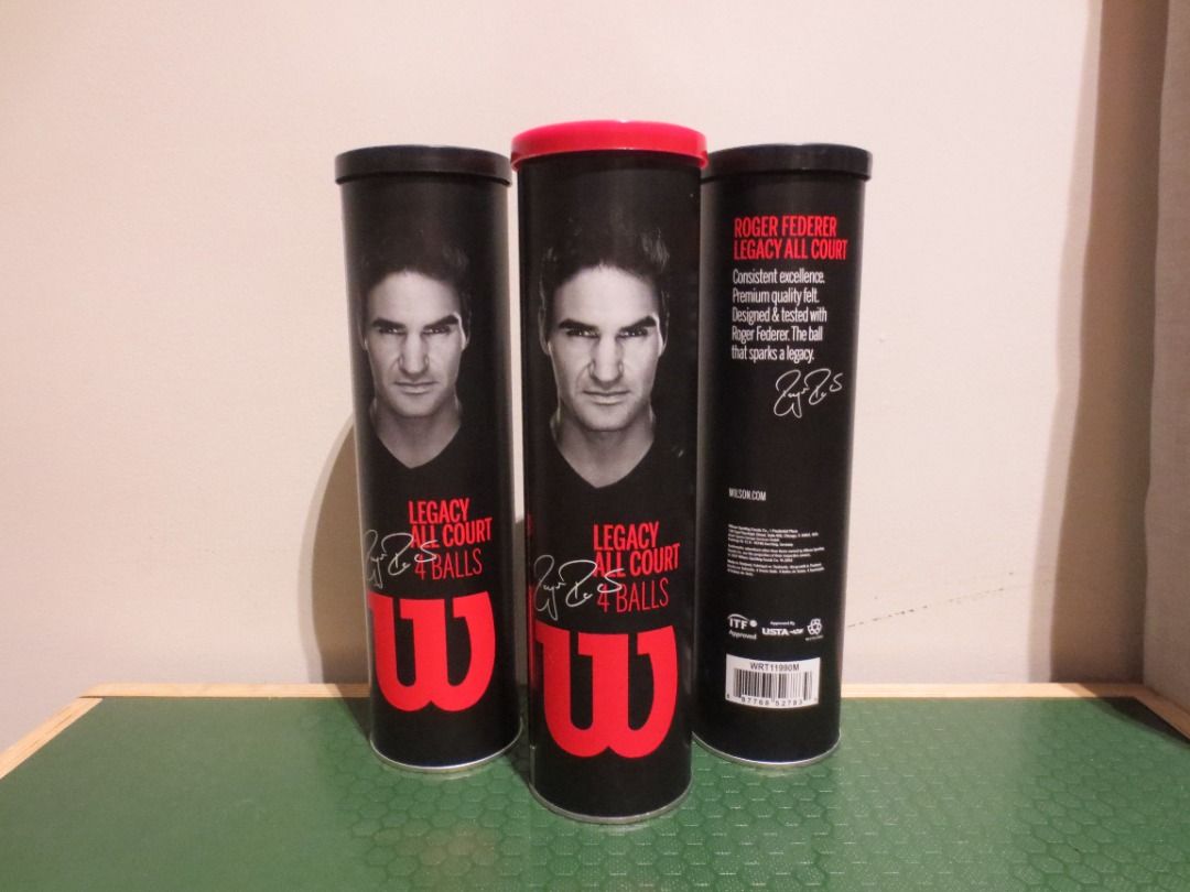 Wilson Roger Federer Legacy Tennis Balls (Category: Racket and Ball Sports) located in Quezon City. Submitted by joemd.joemd (Listing ID 1372215697, Image 1). Description: Bnew Wilson Roger Federer Legacy all court 4 tennis balls/can - P900 each Pls contact my cell phone for a faster transaction. Meet ups in Trinoma, Eton Centris, Megamall, Shangri-la, Power Plant Mall, BGC & SM BF Mall. .