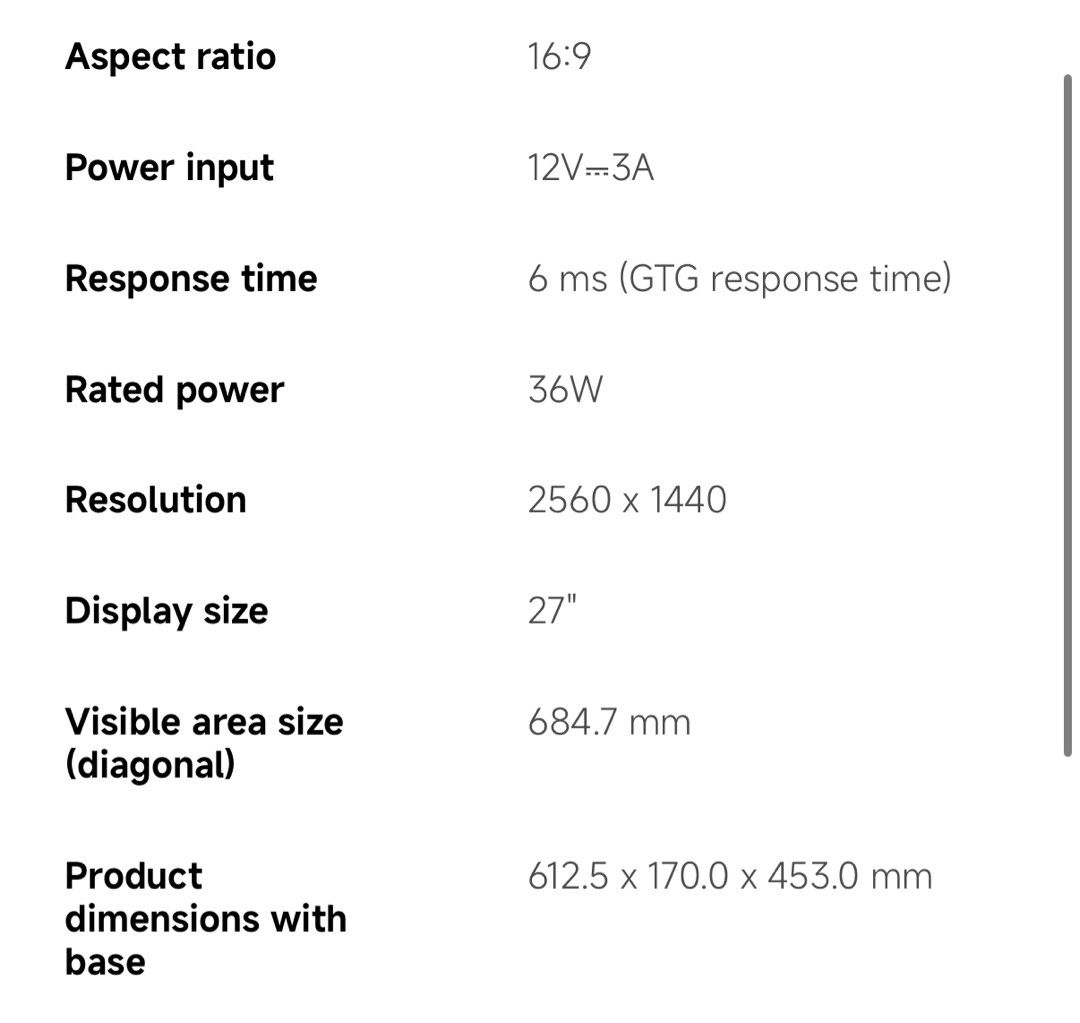 Xiaomi 2k Monitor A27Qi (Category: Monitor Screens) located in Singapore. Submitted by yansellsstuff (Listing ID 1372196713, Image 3). Description: 27” inch monitor Unopened and brand new.