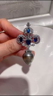 天然海水大溪地黑珍珠胸針吊墜兩用款14-17mm 極光鏡面巴洛克大溪地 天然海水珍珠心口針襟針吊咀兩用款64211550879619110