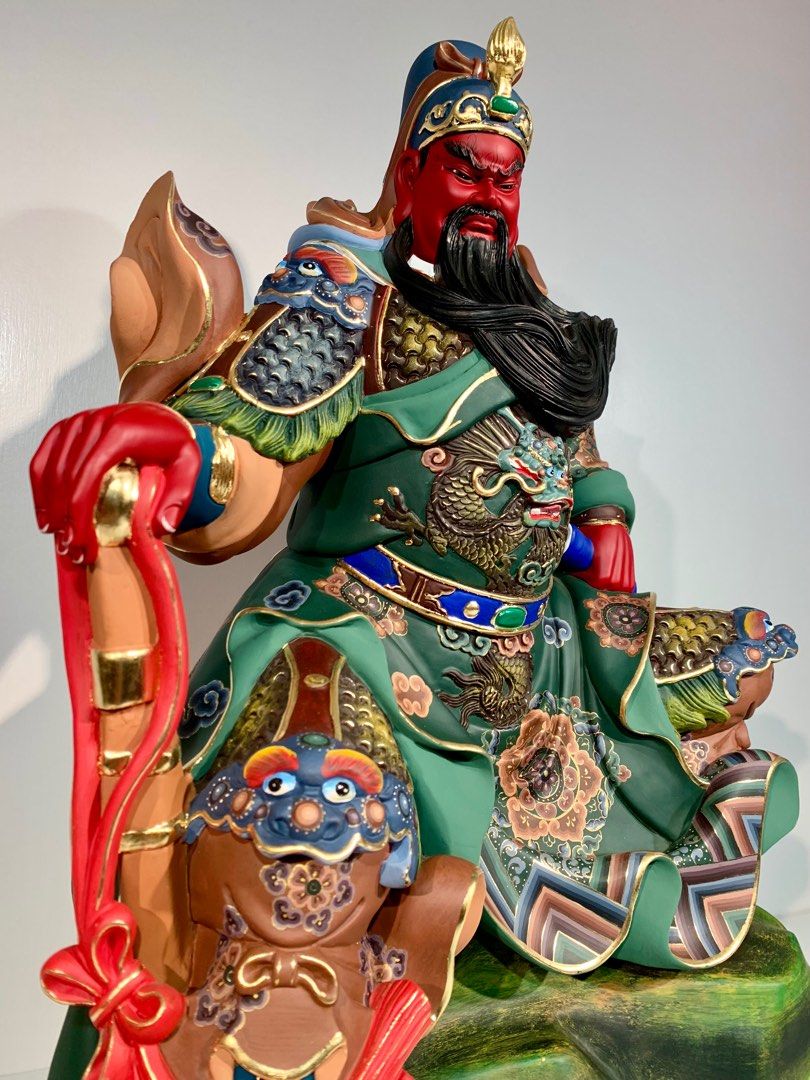 關聖帝君神像雕刻 關公木雕神像 關二爺木雕 恩主公神像 武聖關公 協天大帝 文衡聖帝, 徵收好物在旋轉拍賣