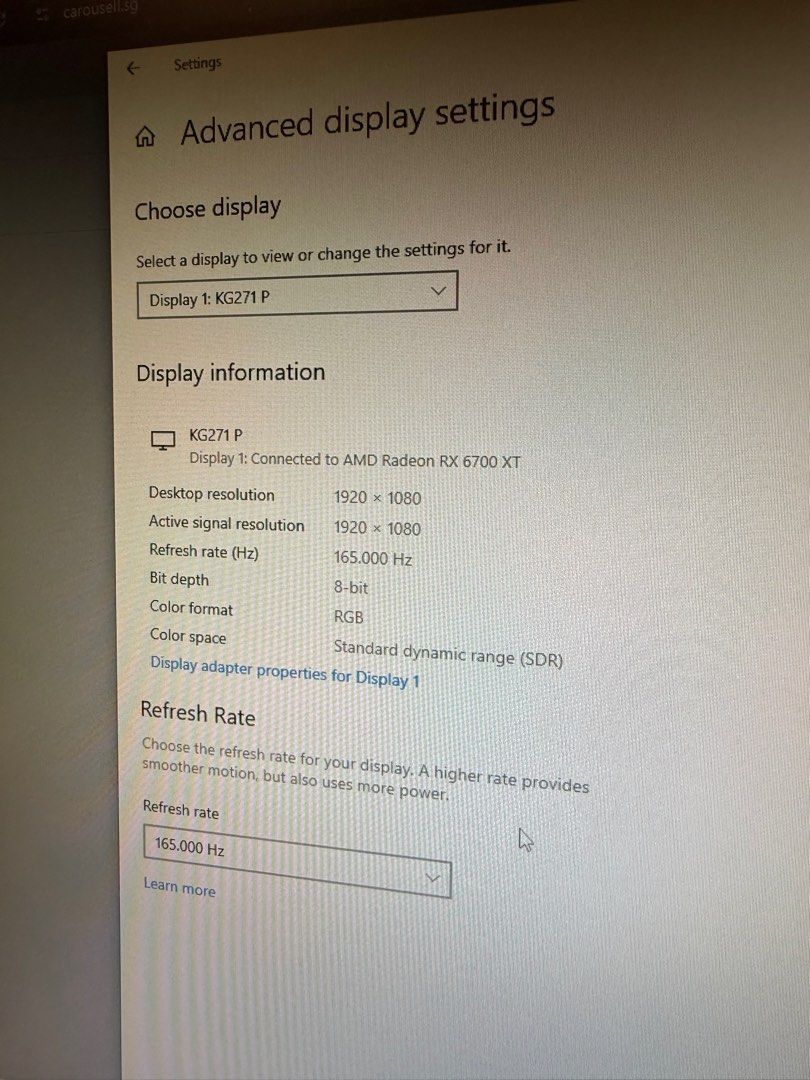 ACER KG271 P 165Hz63154599971715111