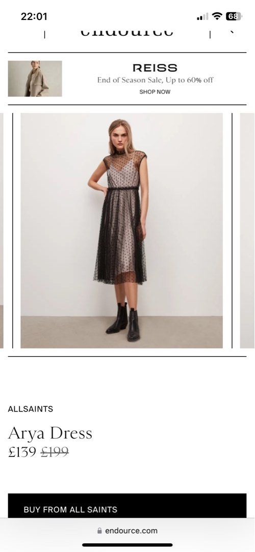 ALLSAINTS Arya Dress, 她的時尚, 洋裝＆套裝, 洋裝在旋轉拍賣