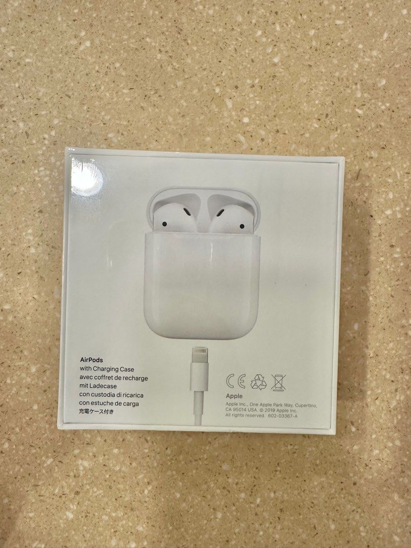 Apple Airpods Generation 2 (gen2) (Category: Earphones) located in Singapore. Submitted by rollrolltheboat (Listing ID 1367234250, Image 2). Description: BRAND NEW (never opened before!!!!) 🤩🤩 comes with packaging .