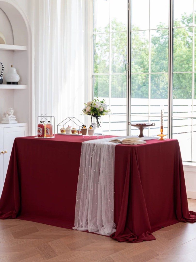 Assorted Table Decors (Category: Table Linen & Textiles) located in Singapore. Submitted by summrmusee (Listing ID 1367111424, Image 2). Description: Selling assorted tablecloth suitable for wedding/photoshoot/parties decor. Only used once, like new!! Available: - white colour mesh tablecloth with pearls x 1 - plain white colour mesh tablecloth x 2 - beige pink colour mesh table cloth - light pink colour mesh table cloth $2 each, no low-baller pl