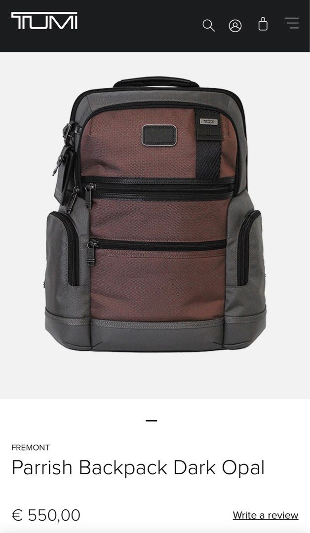BN Tumi Parrish Backpack (Category: Backpacks) located in Cebu City. Submitted by edler_7681 (Listing ID 1367276910, Image 1). Description: Brand new with tags Tumi Parrish Backpack 95% Ballistic nylon and 5% leather Dimensions- 16inches x 14 inches x 6 inches Fits a 15 inch laptop - Bought in the US - Payment via BPI money transfer - Price includes shipping fee already via LBC - Guaranteed original/ authentic - Negotiable .
