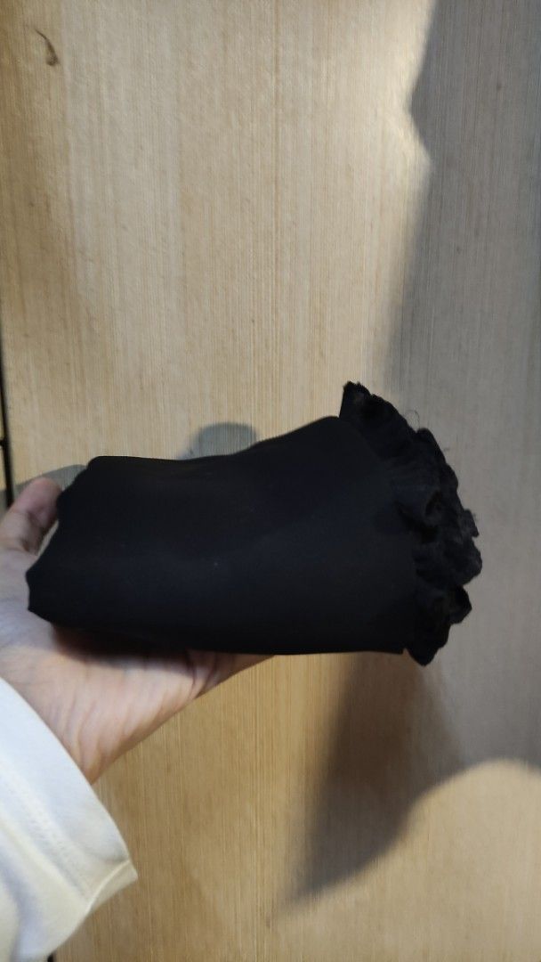 Chiffon Shawl Black with Ruffles (Category: Hijabs) located in Kuala Lumpur. Submitted by kazooqueen9609 (Listing ID 1367253272, Image 1). Description: Chiffon Shawl Black with Ruffles Still in good condition Reason to let go : Salah beli style 🥺🥺 Tapi! Mungkin ada hijab-sis yg boleh matching dgn style ni ✨ Best Price! (Can also check out my Carousell Page ... lots of random stuffs as well haha).