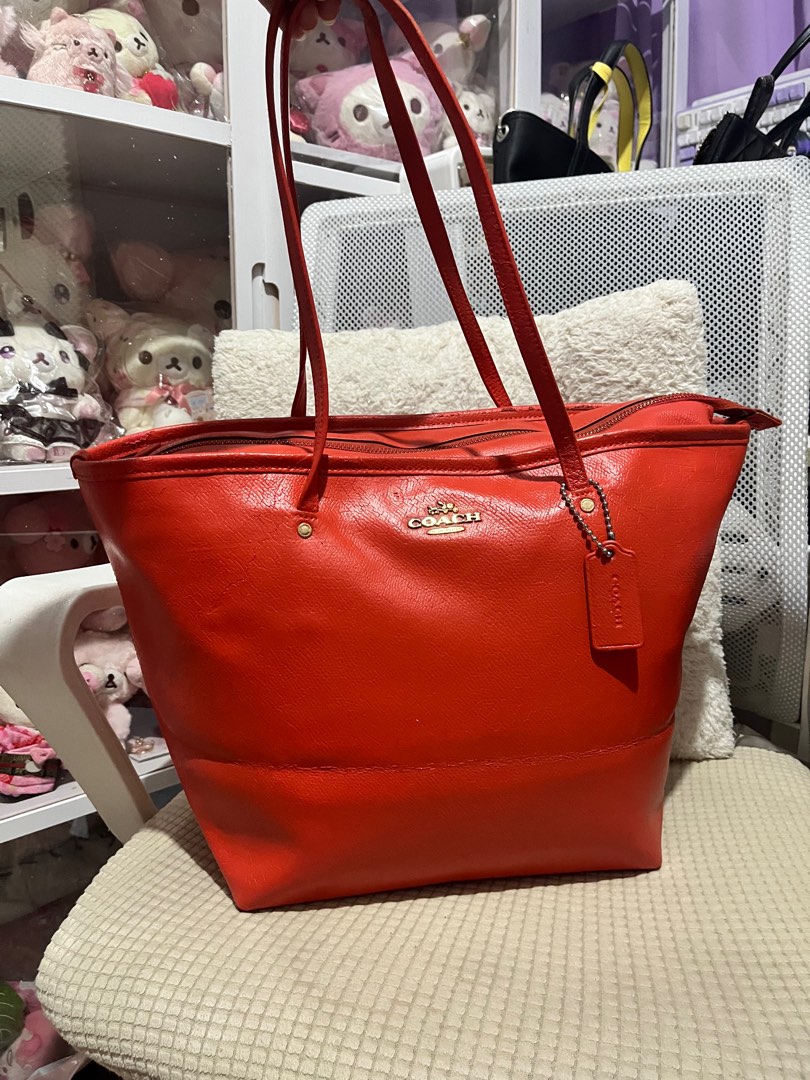 Coach Red Tote Bag, Women's Fashion, Bags & Wallets, Tote Bags on Carousell