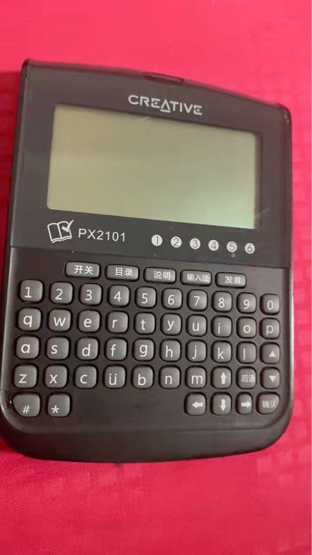 Creative PX2101 Electronic Dictionary (Category: E-Readers) located in Singapore. Submitted by garytay69.gt (Listing ID 1367164658, Image 1). Description: Selling a lightly used Creative PX2101 electronic dictionary. It's in good working condition and comes with all the original accessories. Perfect for students or anyone who needs a quick and easy way to look up words. It has a QWERTY keyboard and a large screen for easy reading. It also has a b