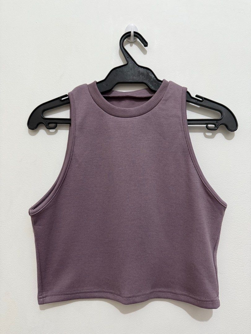 DAZY Solid Ribbed Knit Crop Tank Top - Purple / XL (Category: Sleeveless) located in Quezon City. Submitted by cesuuuu (Listing ID 1367204437, Image 2). Description: RFS: di na nagagamit Size: XL (width: 16 in to 21 2in when stretched).