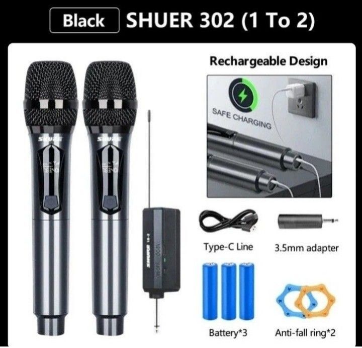 [Gift Box set] PROMO left 2 sets - Bundle of 2 SG Stock Shuer Wireless Microphone 50 Receiving Range UHF Universal Microphone High Quality Sound (Category: Microphones) located in Singapore. Submitted by furnituresalestore (Listing ID 1367101491, Image 1). Description: 1 set of 2 for $68 2 sets of 2 for $120 Brand New, Ready Stock, FreeDelivery: 3-5working days. Full payment before delivery **** T&Cs apply. Pls read General Terms and Policies as 