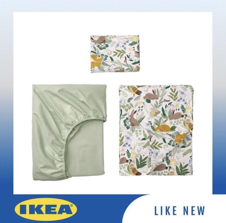 Ik ea foam mattress, bedlinen, comforter, pillow (Category: Children's Beds) located in Pasig City. Submitted by peachyjag (Listing ID 1367268591, Image 3). Description: Rfs: decluttering Foam mattress (SRP 3,000) Comforter (SRP 690) Bedlinen x 3 (SRP 890) Crib pillow x 2 (SRP 190 each) Savings of Php2,500 .