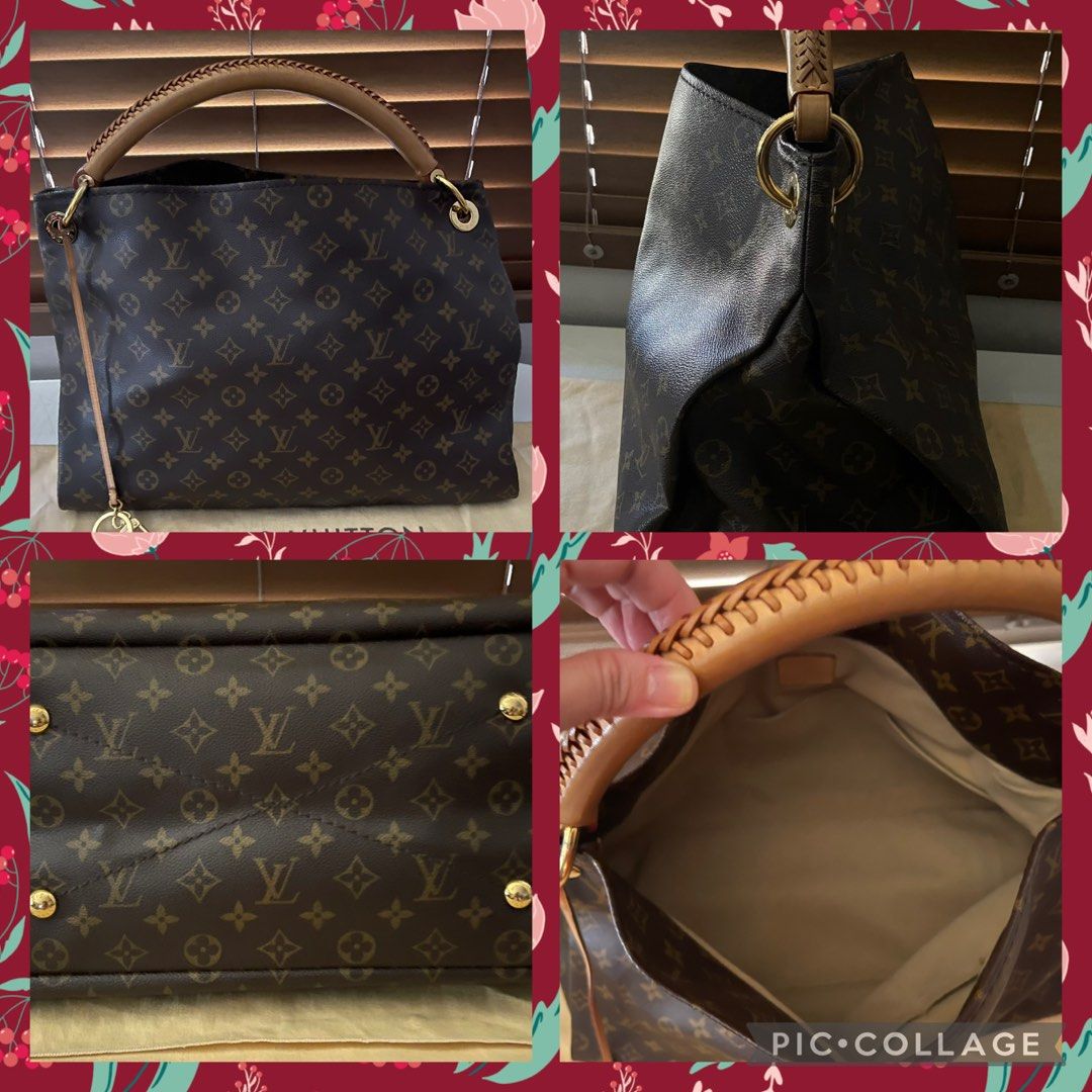LOUIS VUITTON ARTSY MM (Category: Luxury Bags & Wallets) located in Quezon City. Submitted by desireeuy (Listing ID 1367158405, Image 1). Description: Guaranteed authentic. Bought from Paris. Almost brand new. Used once. Very clean. Comes with Dustbag and paper bag. Product details: 41 x 32 x 22 cm (Length x height x width ) Monogram coated canvas Natural cowhide leather trim Microfiber lining Gold-color hardware Large inside zipped pocket 6 insi