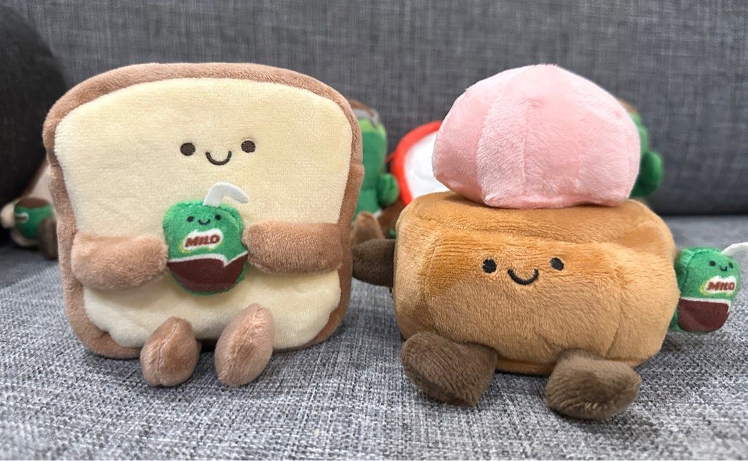 LAST PRICE DROP Milo Gem Biscuit, Bun, Full Set of Breakfast Party Plush Toys (Category: Toys & Games) located in Singapore. Submitted by colettesim (Listing ID 1367248013, Image 1). Description: Brand new, carefully displayed after opening. Selling as a SET only, not individually, thank you. Do not have packaging as I intended to keep for myself, but will sell at a fair-to-me price :) .