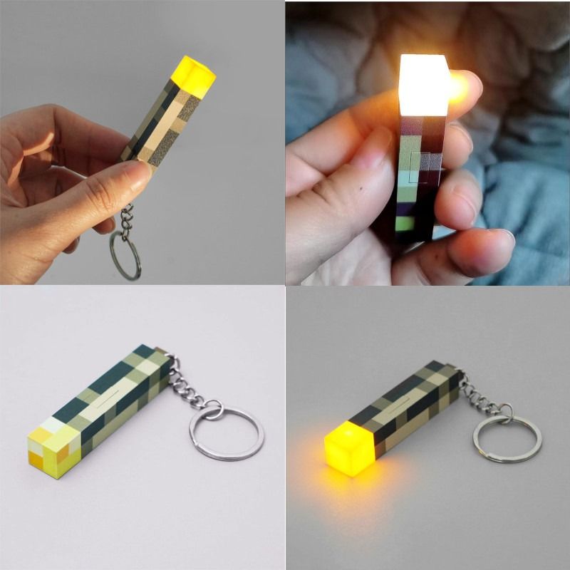 Minecraft Glowing Torch Keychain Cover, Hobbies & Toys, Toys & Games on ...