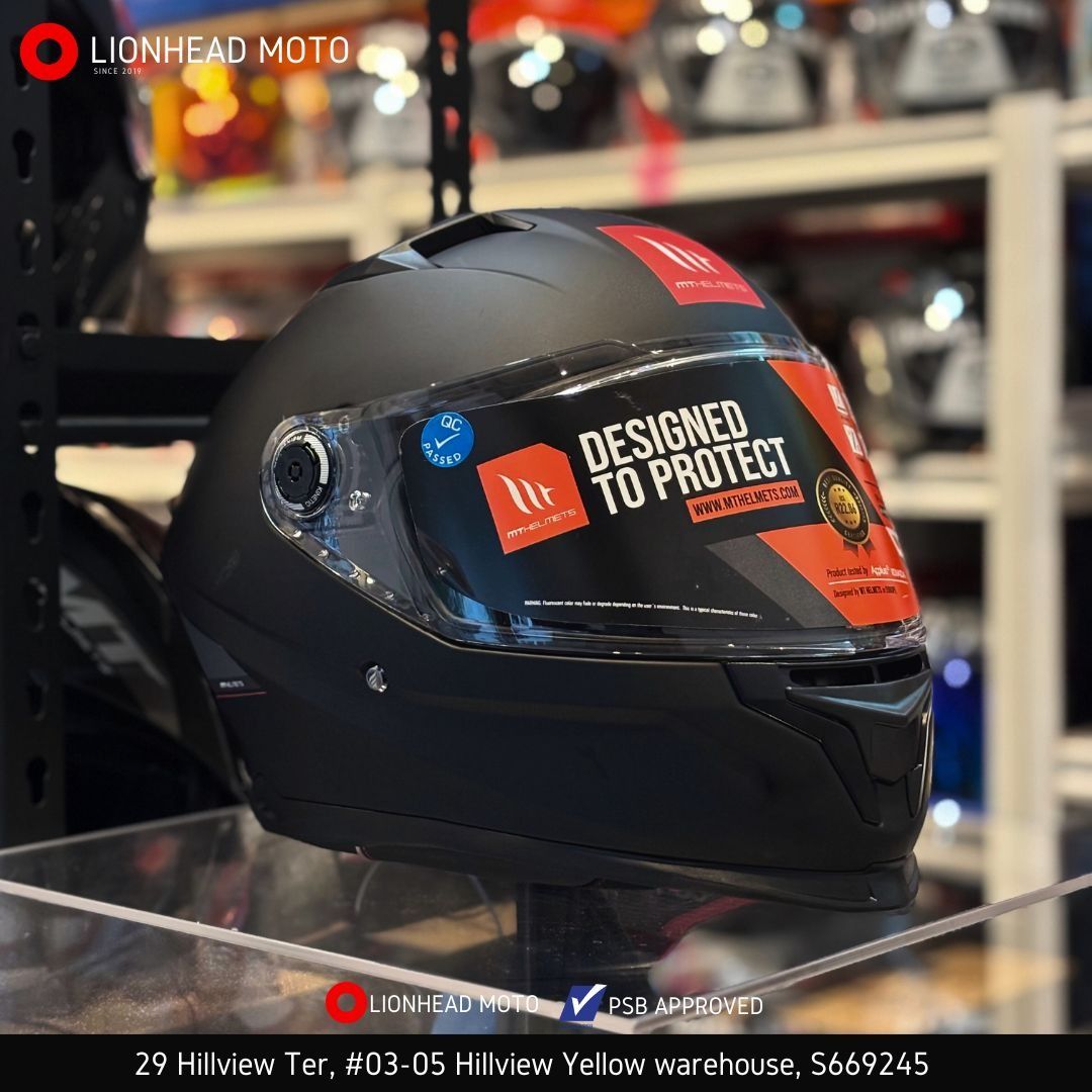 MT HELMETS BRAKER SV MATTE BLACK SUNVISOR FULL FACE HELMET PSB APPROVED